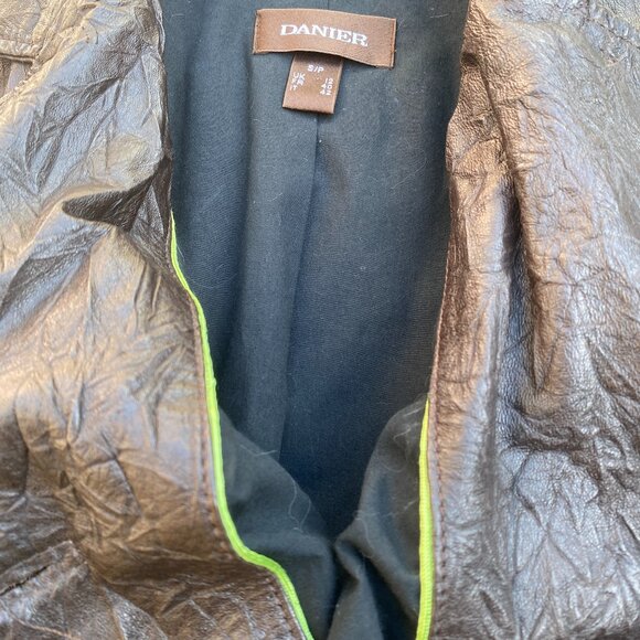 Danier Brown Distressed Leather Jacket | Size Small - Picture 15 of 16